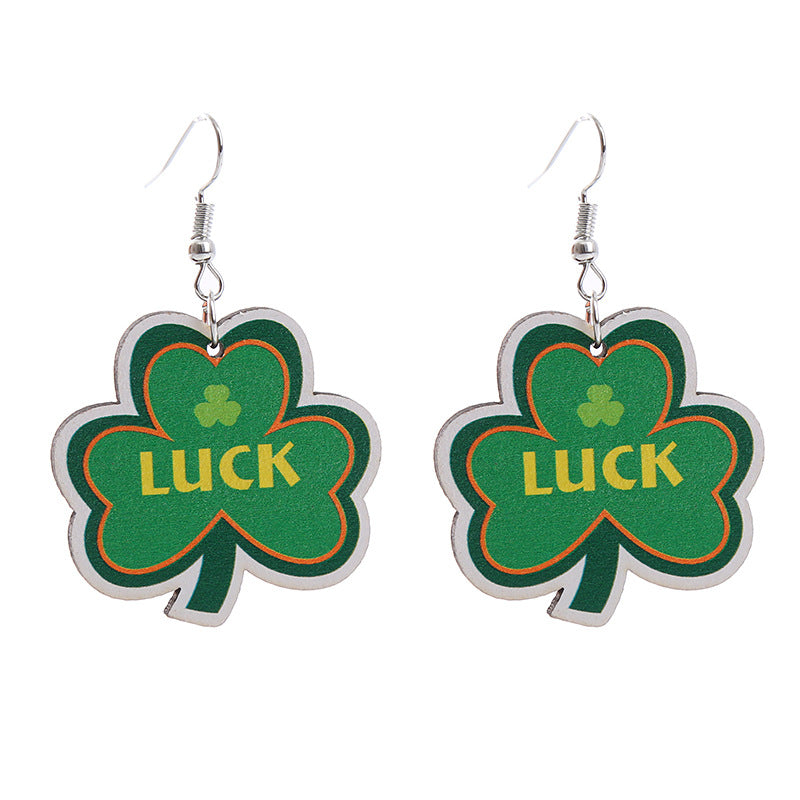 Wholesale Carnival Rainbow Truck Clown Hat Wooden  Mardi Gras Earrings